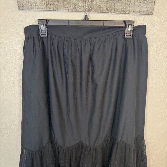 Abercrombie&Fitch Lacey Long Cotton Skirt XL Black WhimsyGoth Western Boho Goth - Picture 11 of 12